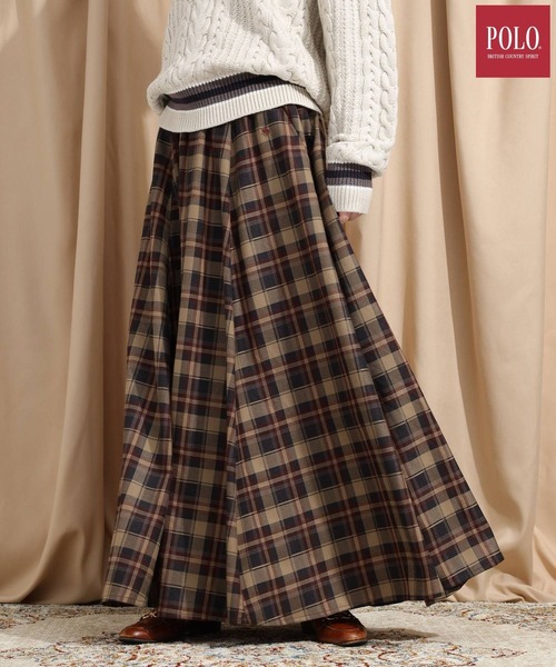 POLO BCS（ポロ ビーシーエス）の「【POLO BCS/ポロ・ビーシーエス】別注/ボリュームフレアスカート（スカート・レディース・レッド系その他/ブラウン/ネイビー・FREE）」の3枚目の写真