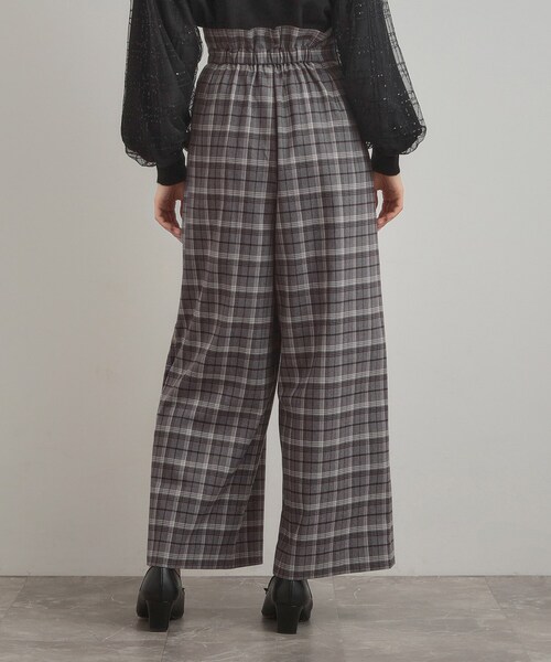 couture brooch（クチュールブローチ）の「【大人可愛い】起毛先染めチェック柄 スカラウエスト ワイドパンツ（その他パンツ・レディース・ブラウン系その他2/グレー系1・36/38/40/42）」の10枚目の写真