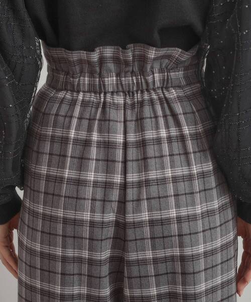 couture brooch（クチュールブローチ）の「【大人可愛い】起毛先染めチェック柄 スカラウエスト ワイドパンツ（その他パンツ・レディース・ブラウン系その他2/グレー系1・36/38/40/42）」の12枚目の写真