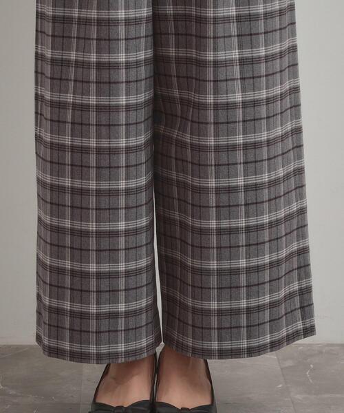 couture brooch（クチュールブローチ）の「【大人可愛い】起毛先染めチェック柄 スカラウエスト ワイドパンツ（その他パンツ・レディース・ブラウン系その他2/グレー系1・36/38/40/42）」の14枚目の写真