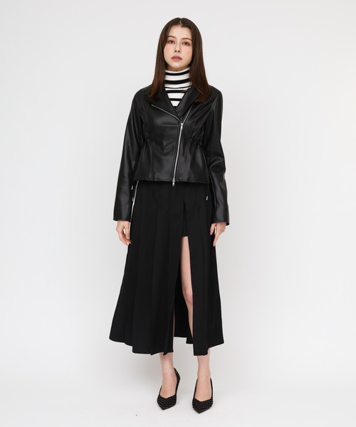 セール】ペプラムレザージャケット（ライダースジャケット）｜ROYAL