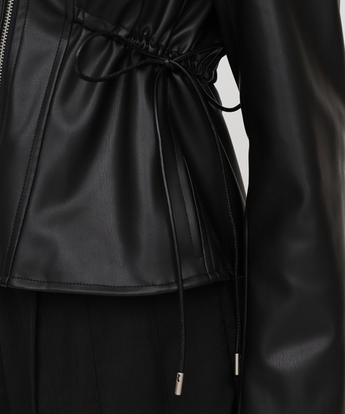 ROYAL PARTY（ロイヤルパーティー）の「ペプラムレザージャケット（ライダースジャケット・レディース・ブラウン/ブラック・FREE）」の9枚目の写真