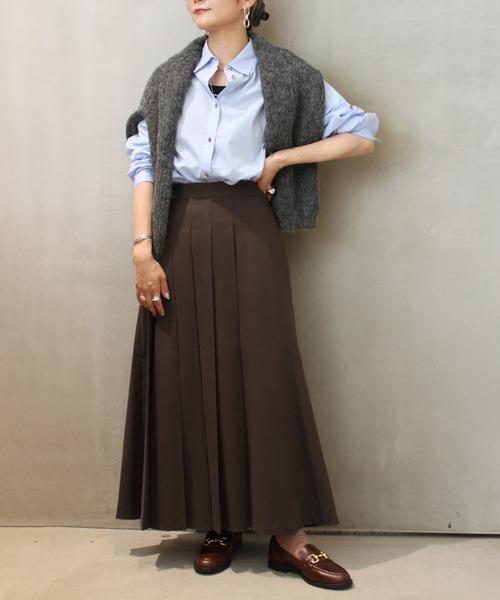 le cercle ADAM ET ROPE'(ルセルクルアダムエロペ)の「TRプリーツスカート/セットアップ対応(スカート・レディース・ダークブラウン/ブラウン系その他2/グレー/ブラック・FREE)」の8枚目の写真