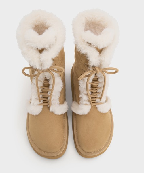 CHARLES & KEITH(チャールズ & キース)の「フォールドオーバー プラットフォームブーツ(ブーツ・レディース・ブラック系その他2/サンドベージュ・23cm/23.5cm/24.5cm/25cm/25.5cm/22.5cm)」の6枚目の写真