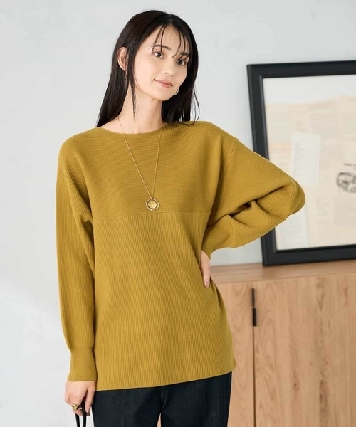 a.v.v(アーヴェヴェ)の「【洗える】切替ボートネックチュニックニット(ニット/セーター・レディース・ブラック/ブルー/チャコールグレー/マスタード/レッド/ライトグレー・38/40/36/34/42)」の7枚目の写真