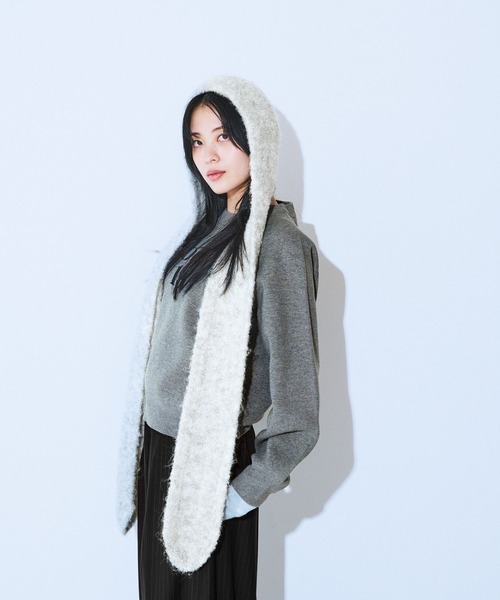 JEANASIS（ジーナシス）の「フードツキニットストール/599045（ストール/ショール・レディース・レッド系その他/グレー系その他/ブラウン系その他・FREE）」の12枚目の写真