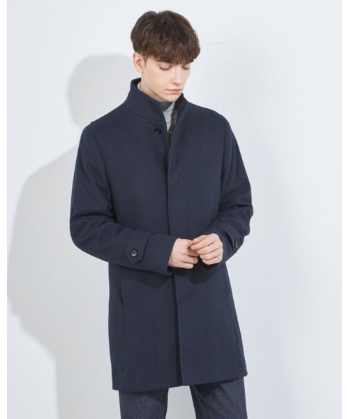 SUIT SELECT(スーツセレクト)の「ショートスタンドコート(チェスターコート・メンズ・ネイビー・SMALL/XX-LARGE/X-LARGE/LARGE/MEDIUM)」の1枚目の写真