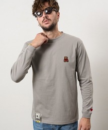 STUD MUFFIN（スタッドマフィン）の「mlt5473-5.6ozコットン天竺 ターゲットベアフォームプリントLSシャツ ロンT(614-02868)（Tシャツ/カットソー）」