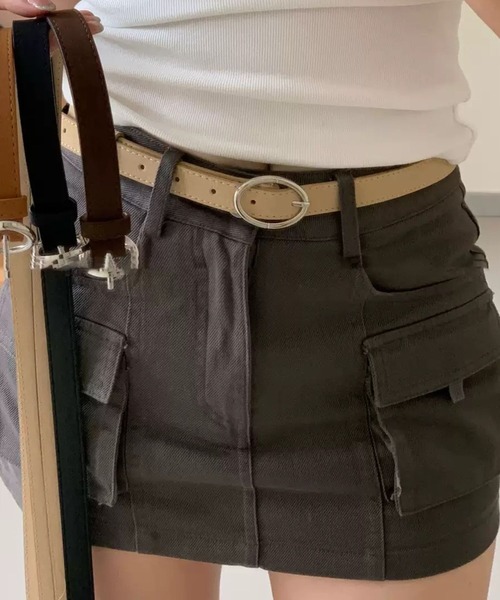 SPIGA(スピーガ)の「シルバーバックル細ベルト(ベルト・レディース・ブラック/ダークブラウン/ブラウン/ベージュ・FREE)」の5枚目の写真