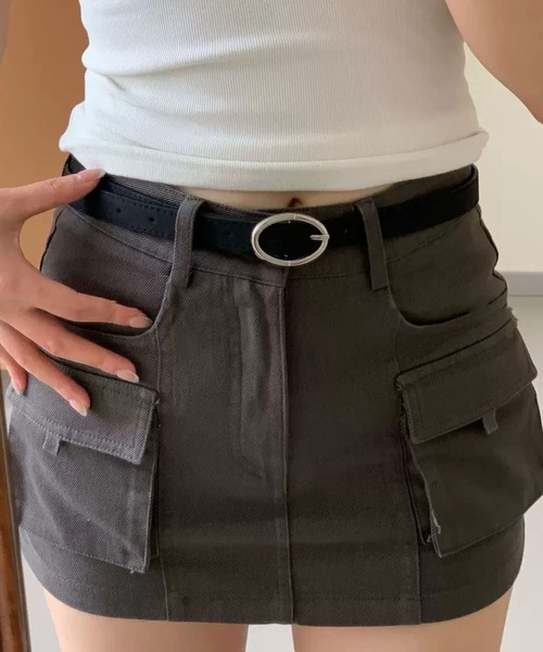 SPIGA(スピーガ)の「シルバーバックル細ベルト(ベルト・レディース・ブラック/ダークブラウン/ブラウン/ベージュ・FREE)」の7枚目の写真