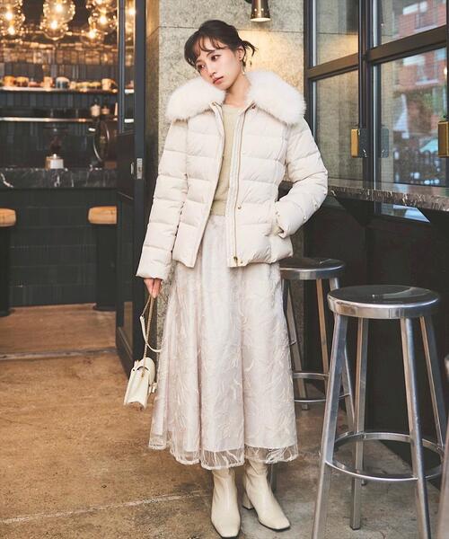 SWINGLE（スウィングル）の「チュール刺繍スカート（スカート・レディース・ベージュ系その他2/レッド系その他・MEDIUM/SMALL）」の6枚目の写真