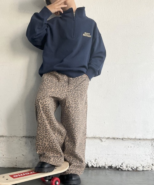 Fluffy BROTHERS(フラッフィーブラザーズ)の「ワイドパンツ(その他パンツ・キッズ・ブラウン/ブルー・110/100/90/80/140/130/120/150)」の1枚目の写真