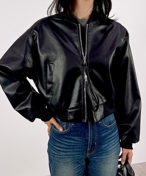 80s バブル期 MELROSE 刺繍ロゴショート丈レザースタジアムジャンパー 80s バブル期 MELROSE 刺繍ロゴショート丈レザースタジアムジャンパー