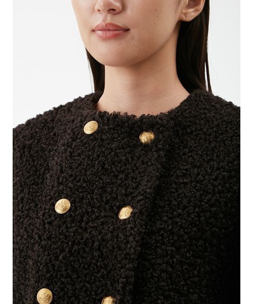 金釦カールファージャケット（ノーカラージャケット）｜Mila Owen