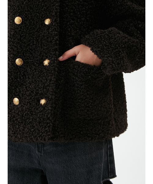 ミラオーウェン Mila Owen 金釦カールファージャケット 今期NEW 金釦