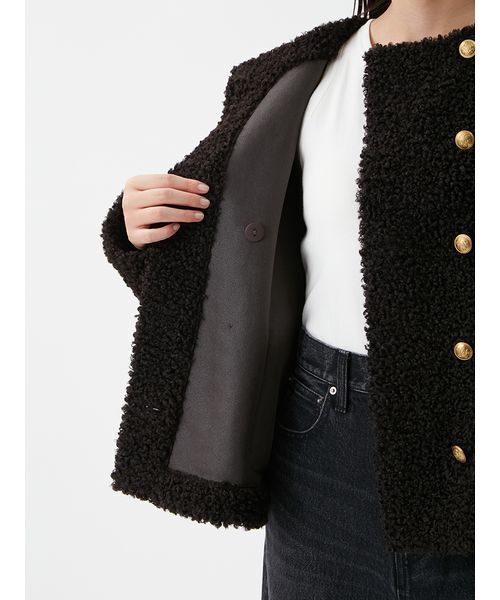 金釦カールファージャケット（ノーカラージャケット）｜Mila Owen