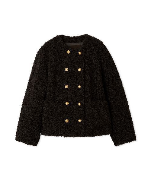 金釦カールファージャケット（ノーカラージャケット）｜Mila Owen