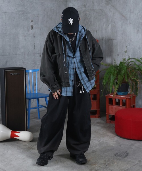 ILL'S(イルズ)の「AW フェード加工 バルーンパンツ メンズ レディース ユニセックス 【ILL'S】(その他パンツ・メンズ・ブラック・L/M)」の14枚目の写真