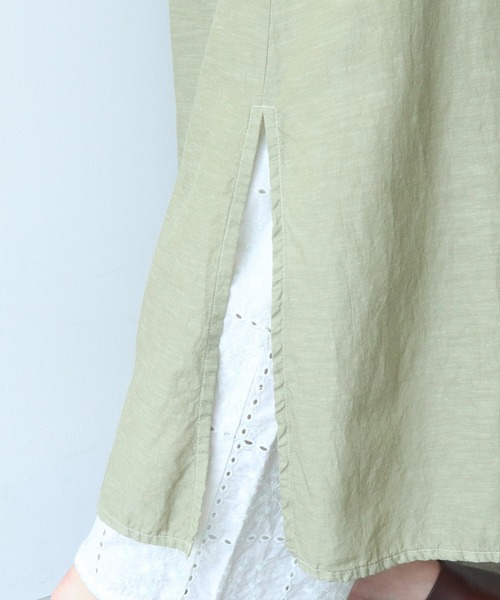 yuni(ユニ )の「Cu/recycled cotton botanical dye タックワンピース(ワンピース・レディース・グリーン・FREE)」の13枚目の写真