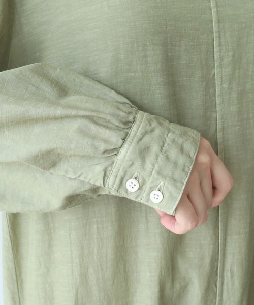 yuni(ユニ )の「Cu/recycled cotton botanical dye タックワンピース(ワンピース・レディース・グリーン・FREE)」の12枚目の写真