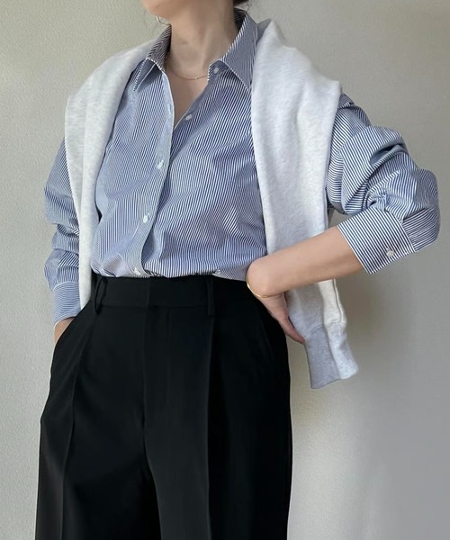Trefle blanc（トレフルブラン）の「【original】supimacotton regularcollar shirt（シャツ/ブラウス・レディース・ブルー・FREE）」の11枚目の写真