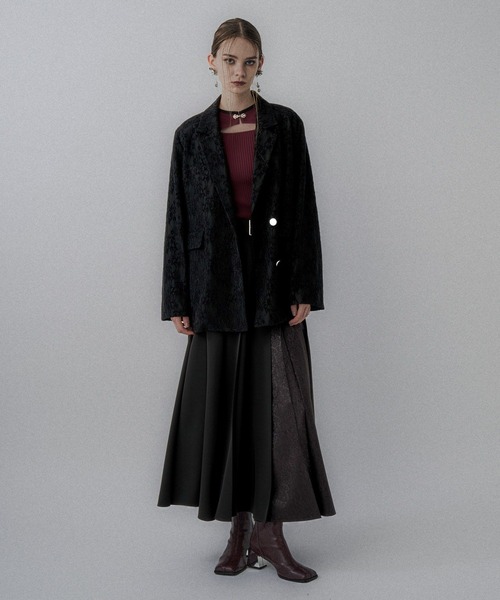 HARE（ハレ）の「モールレースミドルジャケット(HARE)（テーラードジャケット・レディース・ブラック/ブルーグリーン・FREE）」の5枚目の写真