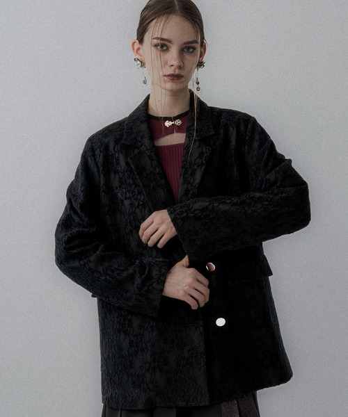 HARE（ハレ）の「モールレースミドルジャケット(HARE)（テーラードジャケット・レディース・ブラック/ブルーグリーン・FREE）」の15枚目の写真