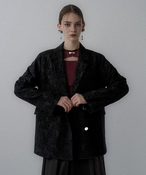 HARE（ハレ）の「モールレースミドルジャケット(HARE)（テーラードジャケット・レディース・ブラック/ブルーグリーン・FREE）」の16枚目の写真