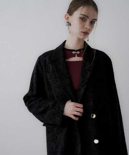 HARE（ハレ）の「モールレースミドルジャケット(HARE)（テーラードジャケット・レディース・ブラック/ブルーグリーン・FREE）」の17枚目の写真