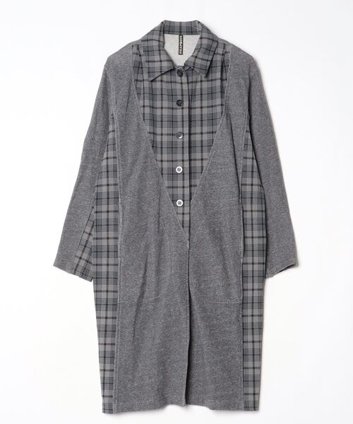 ブランド古着】FRAPBOIS｜フラボアのステンカラーコート（グレー/灰色