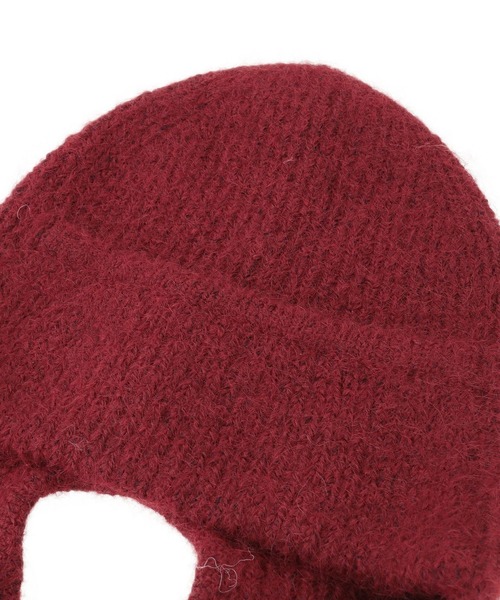 earth music&ecology（アースミュージックアンドエコロジー）の「モヘヤタッチイヤーフラップビーニー（ニットキャップ/ビーニー・レディース・レッド/杢グレー/アイボリー・FREE）」の14枚目の写真