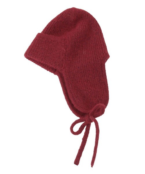 earth music&ecology（アースミュージックアンドエコロジー）の「モヘヤタッチイヤーフラップビーニー（ニットキャップ/ビーニー・レディース・レッド/杢グレー/アイボリー・FREE）」の16枚目の写真