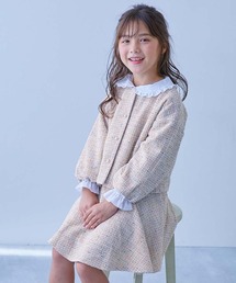 devirock（デビロック）の「フォーマル ガールズノーカラー ツイードセットアップ（スーツセット）」