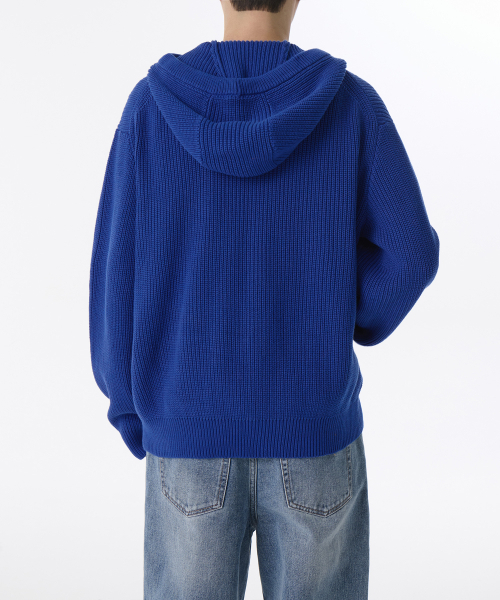 MUSINSA STANDARD（ムシンサスタンダード）の「リブニットフードパーカー [ブルー]（パーカー・メンズ・その他・XX-LARGE/SMALL/MEDIUM/LARGE/X-LARGE）」の2枚目の写真
