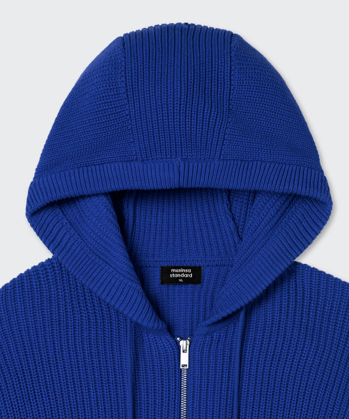 MUSINSA STANDARD（ムシンサスタンダード）の「リブニットフードパーカー [ブルー]（パーカー・メンズ・その他・XX-LARGE/SMALL/MEDIUM/LARGE/X-LARGE）」の3枚目の写真