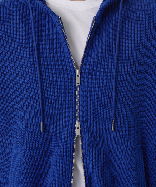 MUSINSA STANDARD（ムシンサスタンダード）の「リブニットフードパーカー [ブルー]（パーカー・メンズ・その他・XX-LARGE/SMALL/MEDIUM/LARGE/X-LARGE）」の4枚目の写真