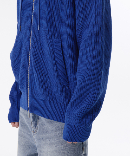 MUSINSA STANDARD（ムシンサスタンダード）の「リブニットフードパーカー [ブルー]（パーカー・メンズ・その他・XX-LARGE/SMALL/MEDIUM/LARGE/X-LARGE）」の6枚目の写真