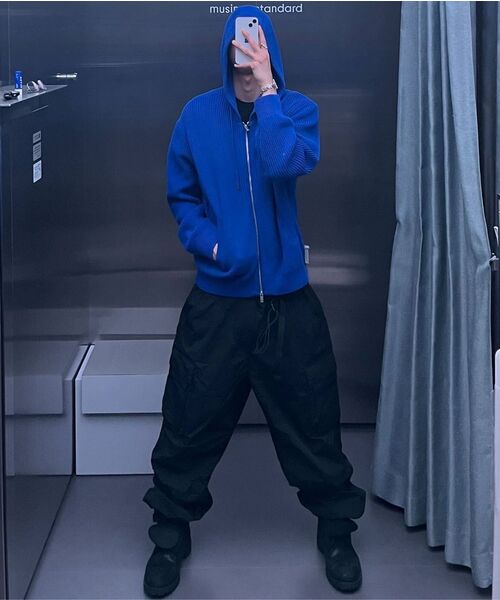 MUSINSA STANDARD（ムシンサスタンダード）の「リブニットフードパーカー [ブルー]（パーカー・メンズ・その他・XX-LARGE/SMALL/MEDIUM/LARGE/X-LARGE）」の7枚目の写真