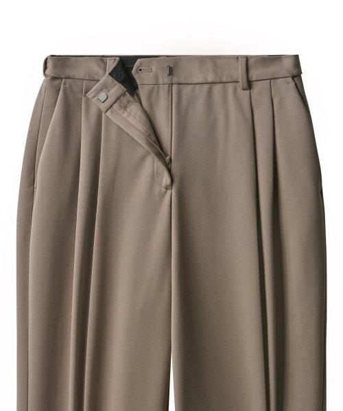 MUSINSA STANDARD WOMAN（ムシンサスタンダードウーマン）の「ウィメンズヘビーウェイト裏起毛ハイウエストワイドヒドゥンバンディングスラックス[ダスティベージュ]（スラックス・レディース・その他・26/27/28/29/34/32/30/31/24/25）」の3枚目の写真