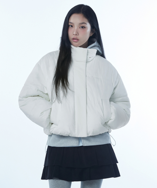 ウィメンズデイリープファーショートダウンジャケット[アイボリー