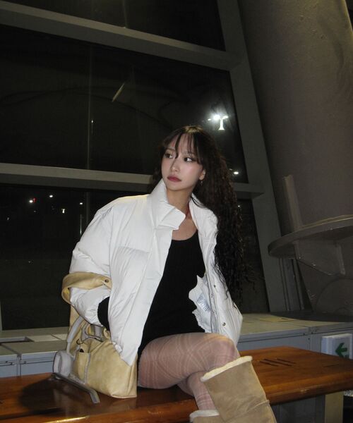 MUSINSA STANDARD WOMAN（ムシンサスタンダードウーマン）の「ウィメンズデイリープファーショートダウンジャケット[アイボリー]（ダウンジャケット/コート・レディース・その他・SMALL/MEDIUM/LARGE/X-SMALL）」の14枚目の写真