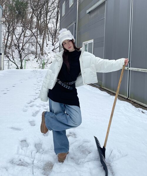 MUSINSA STANDARD WOMAN（ムシンサスタンダードウーマン）の「ウィメンズデイリープファーショートダウンジャケット[アイボリー]（ダウンジャケット/コート・レディース・その他・SMALL/MEDIUM/LARGE/X-SMALL）」の15枚目の写真