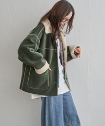 【※数量限定※】ボアコーデュロイリバーシブル襟付きジャケット
