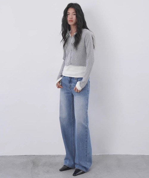 EIGHTHMONTH(エイスマンス)の「ワイドストレートデニム EM26s007【EIGHTHMONTH】(デニムパンツ・レディース・ブルー・S/M/L)」の2枚目の写真