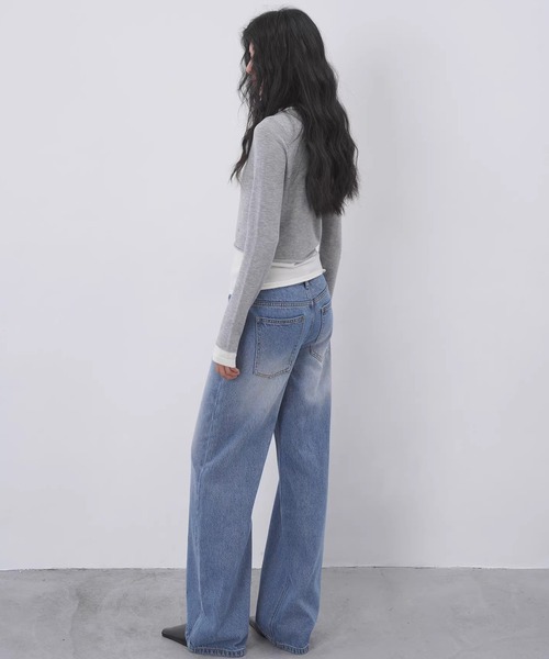 EIGHTHMONTH(エイスマンス)の「ワイドストレートデニム EM26s007【EIGHTHMONTH】(デニムパンツ・レディース・ブルー・S/M/L)」の3枚目の写真