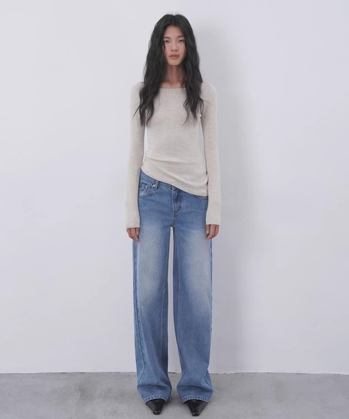 EIGHTHMONTH(エイスマンス)の「ワイドストレートデニム EM26s007【EIGHTHMONTH】(デニムパンツ・レディース・ブルー・S/M/L)」の4枚目の写真