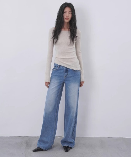 EIGHTHMONTH(エイスマンス)の「ワイドストレートデニム EM26s007【EIGHTHMONTH】(デニムパンツ・レディース・ブルー・S/M/L)」の5枚目の写真