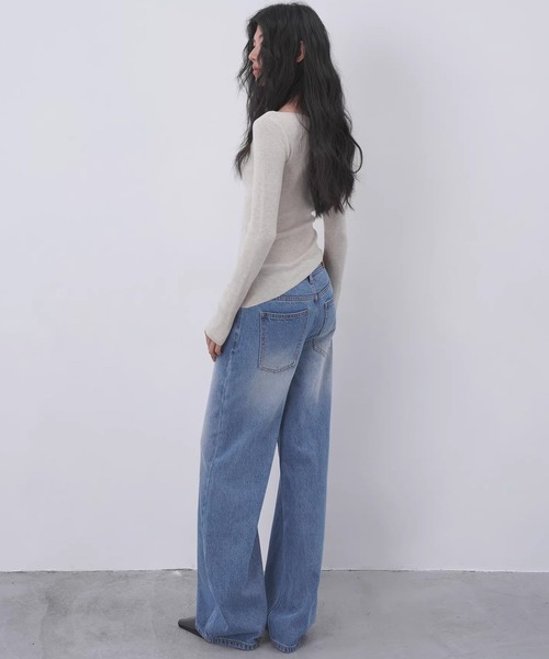 EIGHTHMONTH(エイスマンス)の「ワイドストレートデニム EM26s007【EIGHTHMONTH】(デニムパンツ・レディース・ブルー・S/M/L)」の8枚目の写真