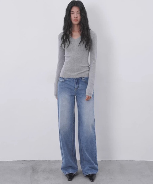 EIGHTHMONTH(エイスマンス)の「ワイドストレートデニム EM26s007【EIGHTHMONTH】(デニムパンツ・レディース・ブルー・S/M/L)」の9枚目の写真