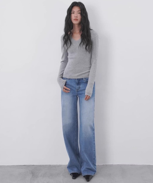 EIGHTHMONTH(エイスマンス)の「ワイドストレートデニム EM26s007【EIGHTHMONTH】(デニムパンツ・レディース・ブルー・S/M/L)」の10枚目の写真